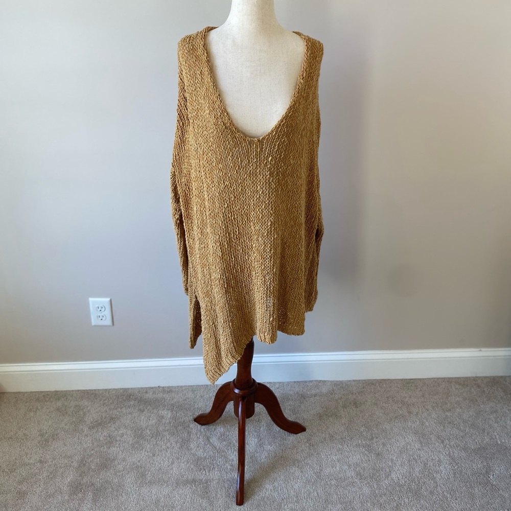 Yellow Free People Oversized Sweater